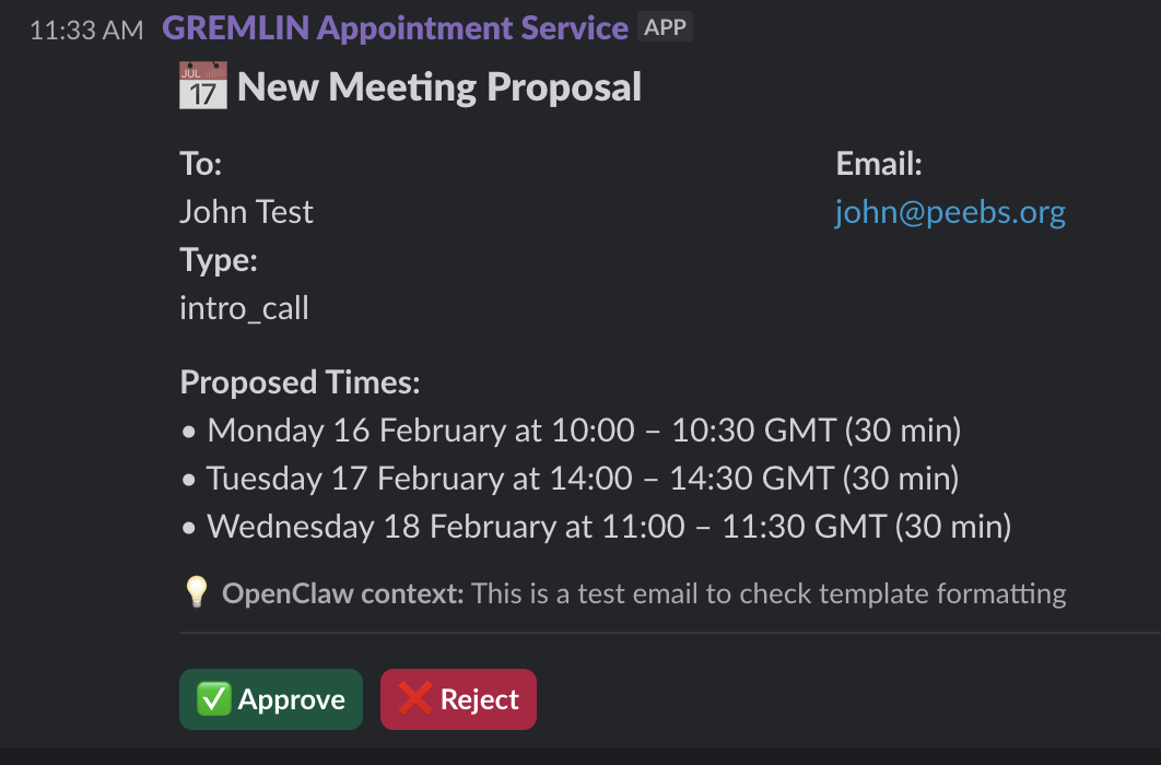GREMLIN meeting proposal in Slack